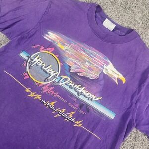 Vintage 1990 Harley Davidson‎ Shirt Mens Large In Full Color Biker Single Stitch